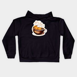 Caffeinated Capybara - Coffee and Naps Combined Design Kids Hoodie